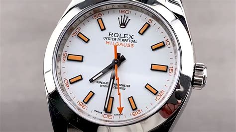 rolex milgauss replica review|rolex milgauss white face.